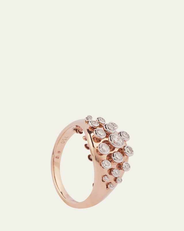 18K Rose Gold Queen Wave Diamond Ring